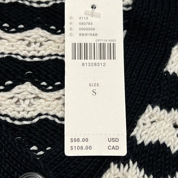 NWT Anthropologie Maeve Striped Crochet Sweater Knit Short Sleeve Cardigan Small - Picture 6 of 11